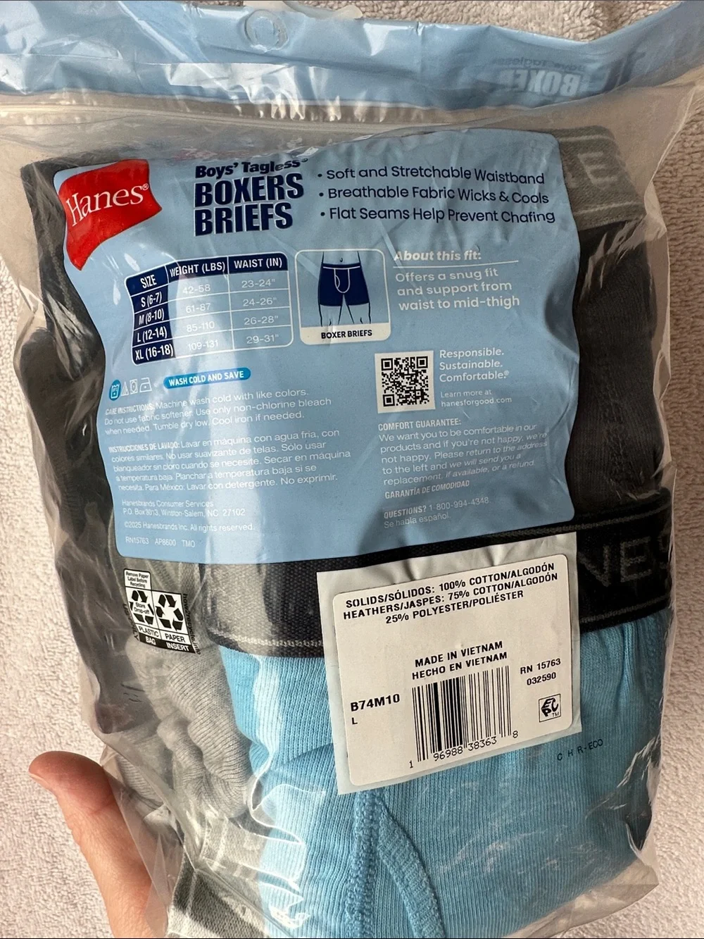 Hanes size 10 briefs